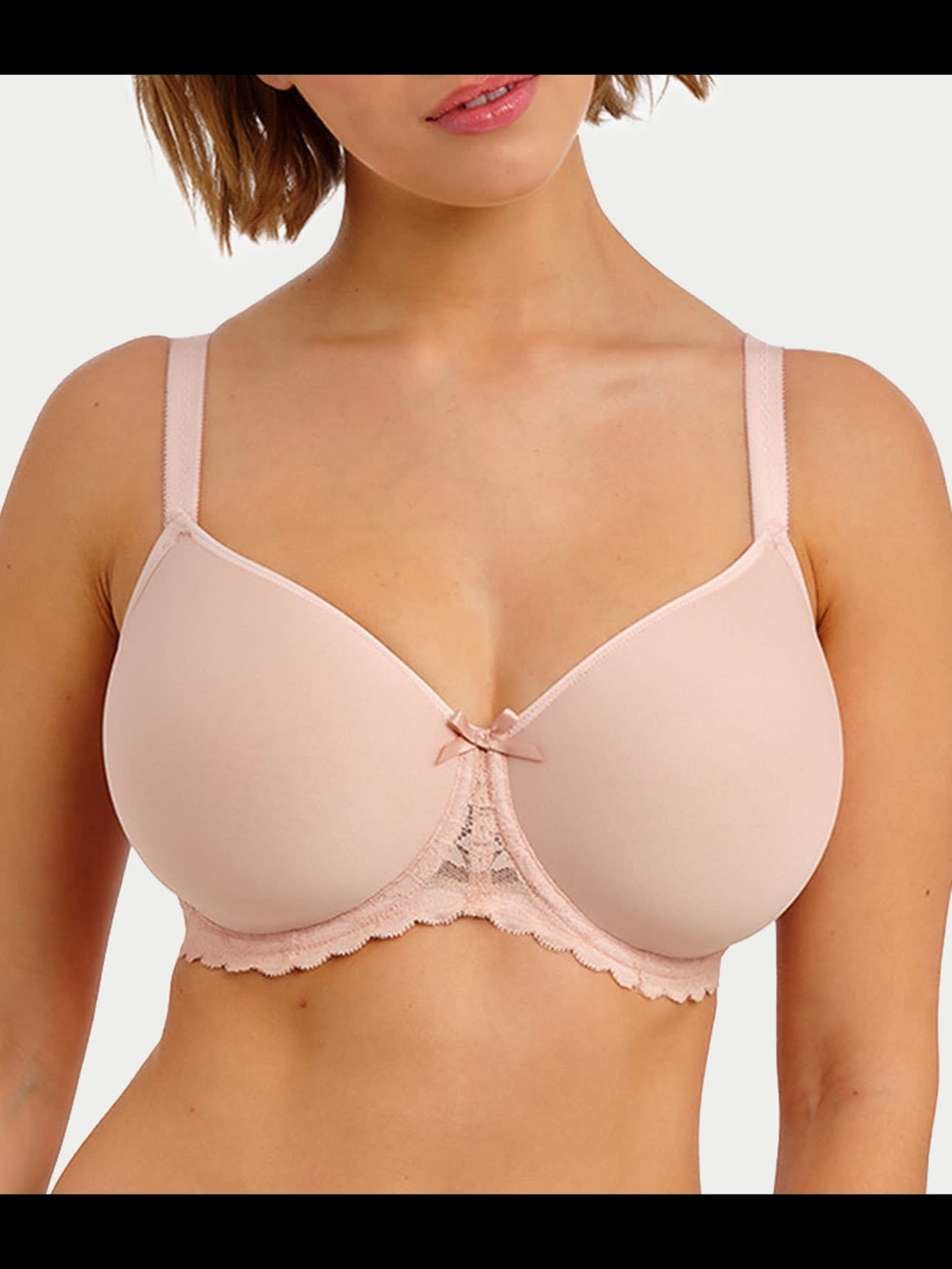 Freya Soft Pink Lace-Trim T-Shirt Bra